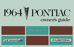 1964 Pontiac GTO, Tempest, & LeMans Owner's Manual Instruktionsbok i färg