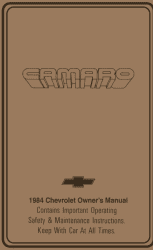 1984 Chevrolet Camaro Owner's Manual