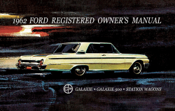 1962 Ford Car Owner's Manual Instruktionsbok