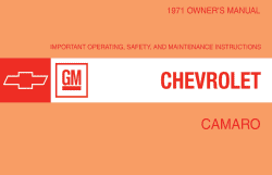 1971 Chevrolet Camaro Owner's Manual - COLOR