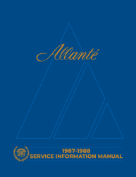 1987-88 Cadillac Allante Shop Manual