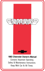 1983 Camaro Owner's Manual Instruktionsbok 
