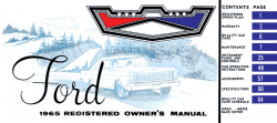1965 Ford Car Owner's Manual Instruktionsbok