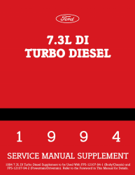 1994 Ford 7.3L DI Turbo Diesel Service Manual Supplement