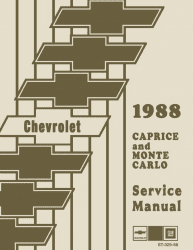1988 Chevrolet Caprice, Monte Carlo Chassis & Body Service Manual