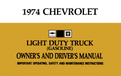 1974 Chevy Truck 10-30 Instruktionsbok