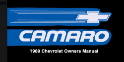 1989 Camaro Owner's Manual Instruktionsbok 