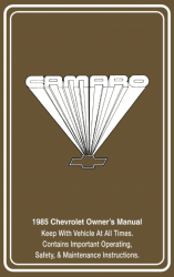1985 Camaro Owner's Manual Instruktionsbok 
