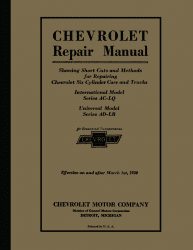 1929 - 1930 Chevrolet Car & Truck Repair Shop Manual