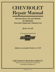 1927 - 1928 Chevrolet Car & Truck Repair Shop Manual