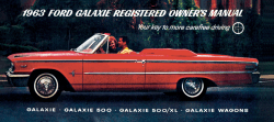 1963 Ford Car Owner's Manual Instruktionsbok