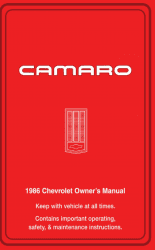 1986 Camaro Owner's Manual Instruktionsbok 