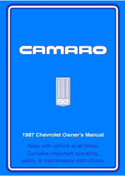 1987 Chevrolet Camaro Owner's Manual