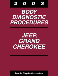 2003 Jeep Grand Cherokee Body Diagnostic Procedures Manual Service och reparationshandbok