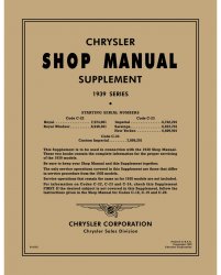 1939 Chrysler Shop Manual Supplement