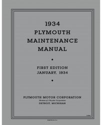 1934 Plymouth Maintenance Manual