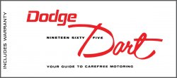 1965 Dodge Dart Owner's Manual