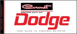 1966 Dodge Coronet instruktionsbok
