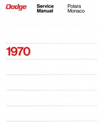 1970 Dodge Polara & Monaco Service Manual