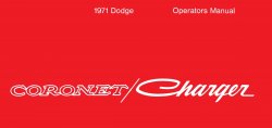 1971 Dodge Coronet / Charger Instruktionsbok