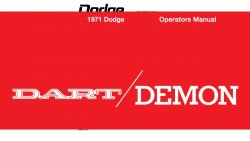 1971 Dodge Dart / Demon Instruktionsbok