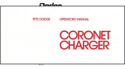 1972 Dodge Coronet / Charger Instruktionsbok