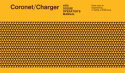 1974 Dodge Coronet / Charger Instruktionsbok