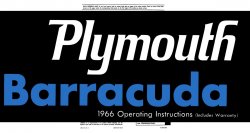 1966 Plymouth Barracuda Instruktionsbok