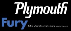 1966 Plymouth Fury Instruktionsbok