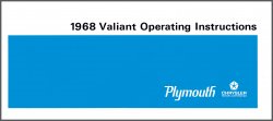 1968 Plymouth Valiant Instruktionsbok