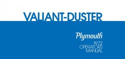 1972 Plymouth Valiant - Duster Instruktionsbok