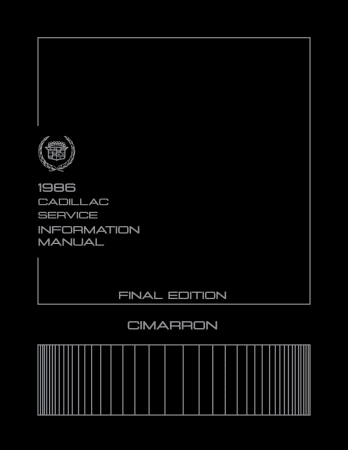 1986 Cadillac Cimarron Shop Manual