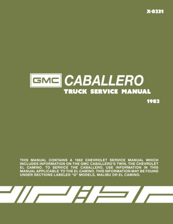1982 GMC Caballero Service Manual