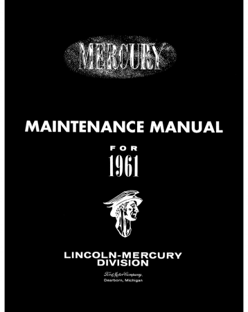 1961 Mercury Maintenance Manual