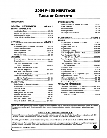 2004 Ford F-150 Heritage Service Manual