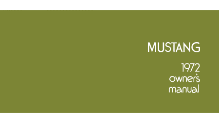 1972 Mustang Owner's Manual