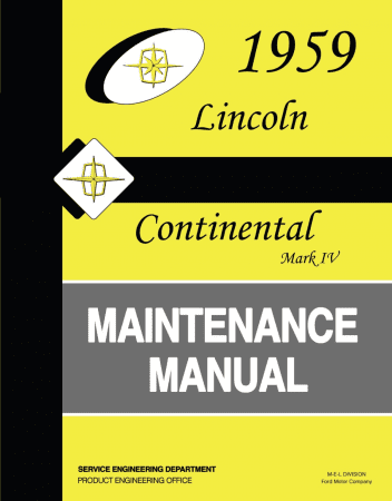 1959 Lincoln Maintenance Manual