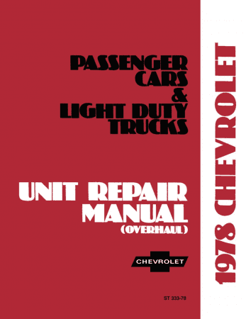 1978 Chevrolet Car / Truck Unit Repair Manual