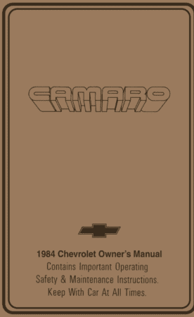 1984 Chevrolet Camaro Owner's Manual