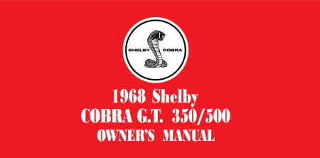 1968 Shelby Instruktionsbok GT350, GT500