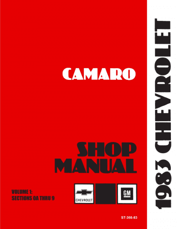 1983 Chevrolet Camaro Shop Manual - Includes 11x26 Wiring Diagrams