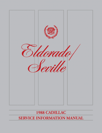 1988 Cadillac Eldorado, Seville Shop Manual