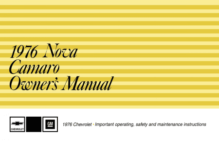 1976 Chevrolet Camaro Owner's Manual