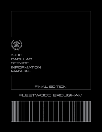 1986 Cadillac Fleetwood Brougham Shop Manual
