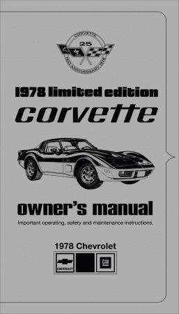 1978 Chevrolet Corvette Limited Edition (Pace Car) Owners Manual Reproduction
