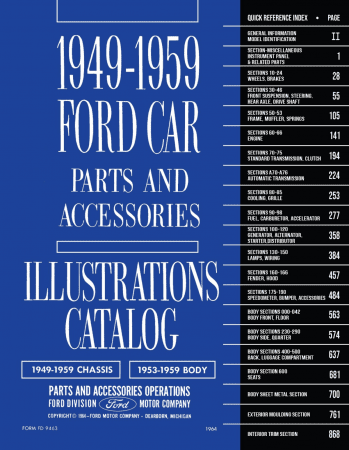 1949-1959 Ford Car Parts & Accessories Text and Illustrated Catalog