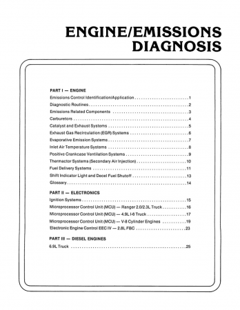 1983 Ford Light Duty Truck Engine / Emissions Diagnosis Manual