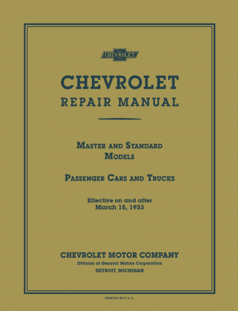 1933 Chevrolet Shop Manual