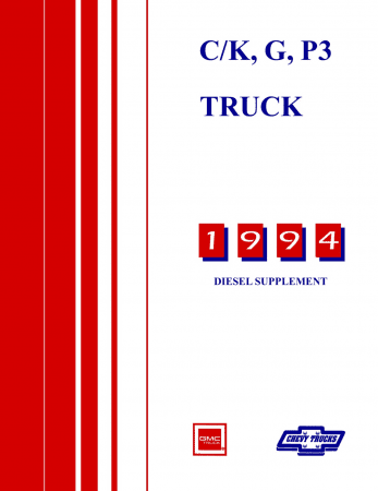 1994 Chevrolet & GMC C-K, G, P3 Truck Diesel Service Manual Supplement to 1994 Chevy GMC Service Manual