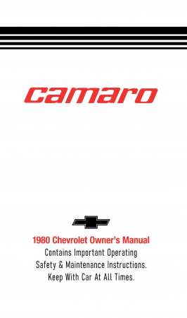 1980 Chevrolet Camaro Owner's Manaual